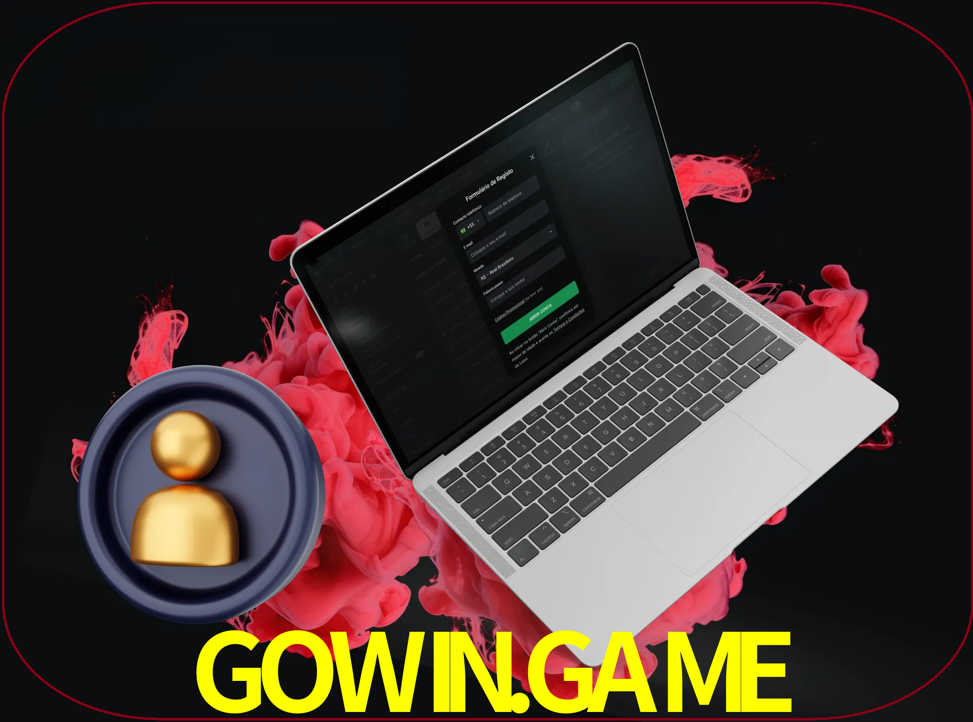 No cabeçalho do site gowin.game, clique no botão que o levará a um formulário especial onde terá de introduzir as suas informações actuais.