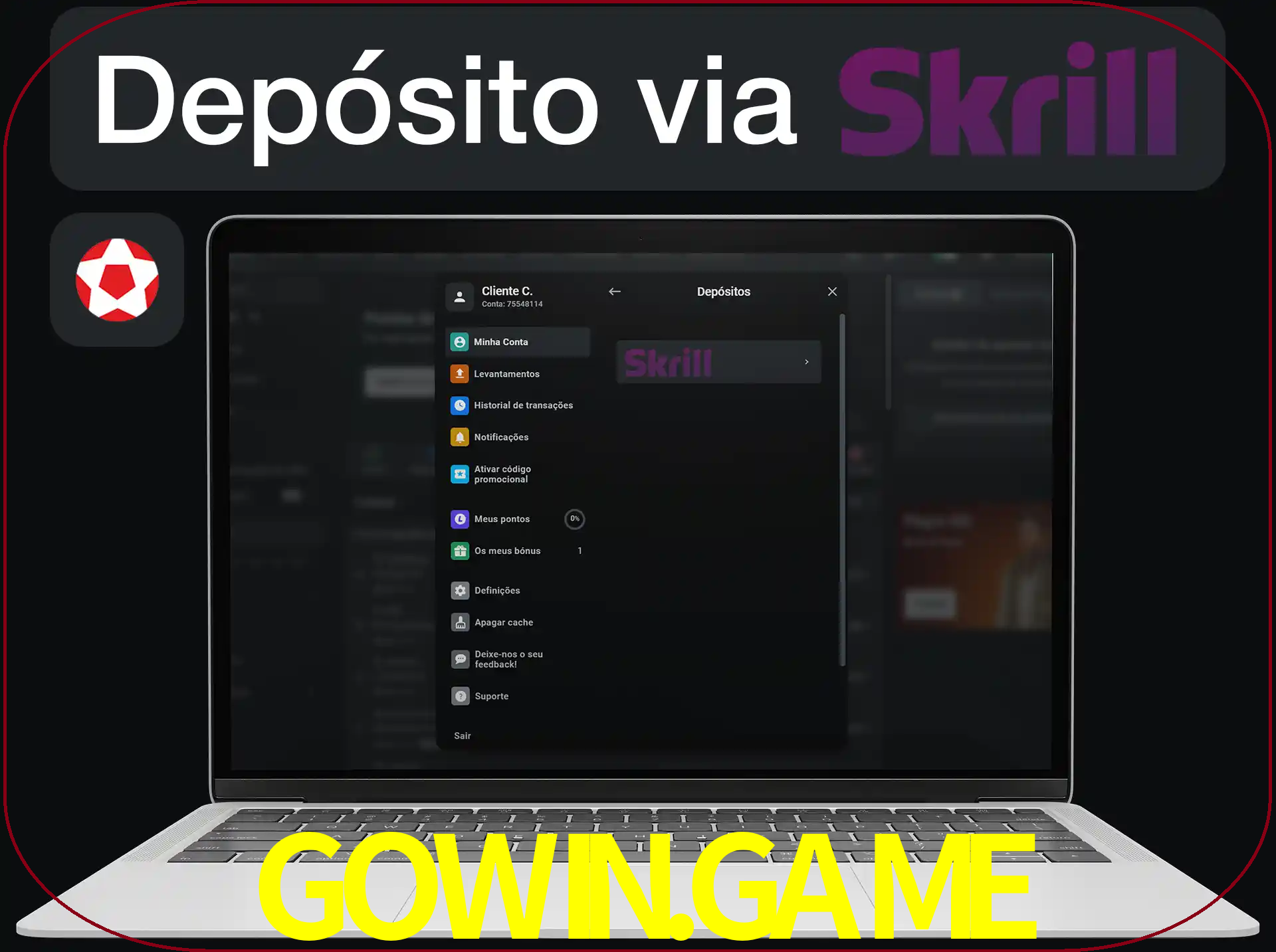 Fazer depósitos com Skrill.