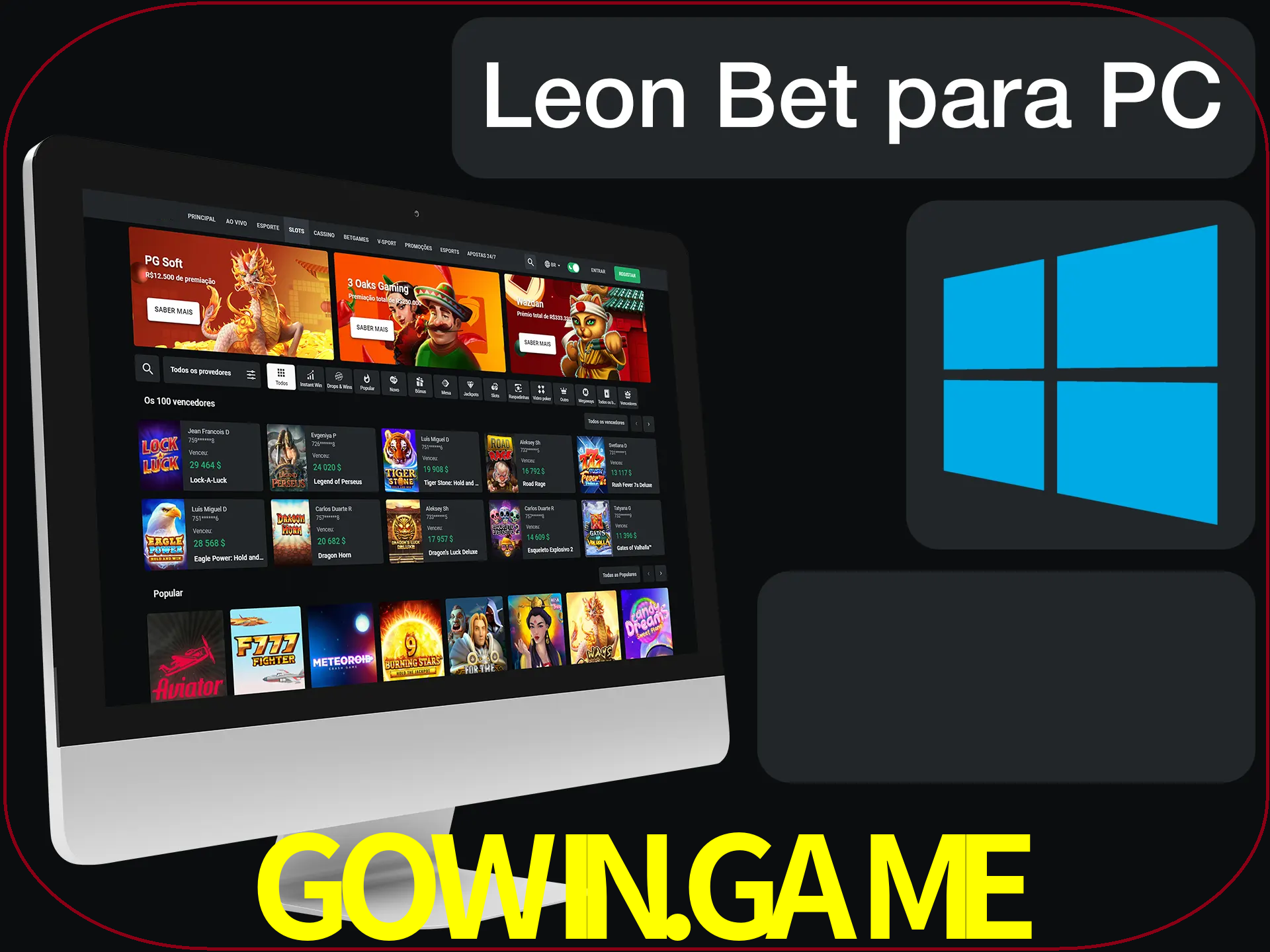 Aposte e jogue em nosso cassino usando o PC.