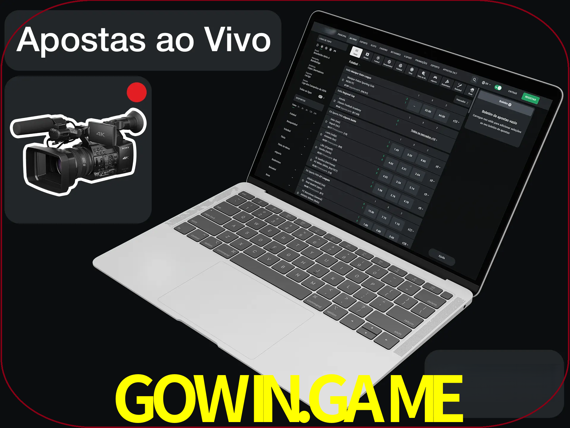 Aposte em formato ao vivo em nosso site.