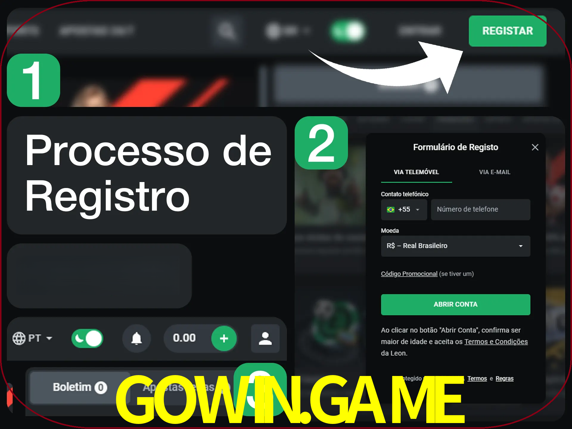 O processo de registro na LeonBet é simples.